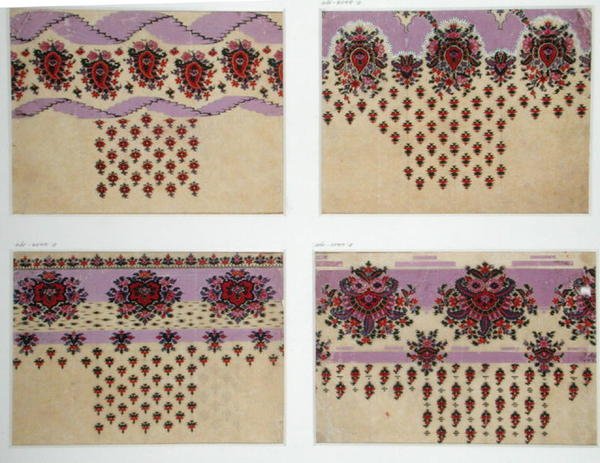 Stofdesign til Paisley sjaler, ca. 1871 (gouache på papir) af George Charles Haite