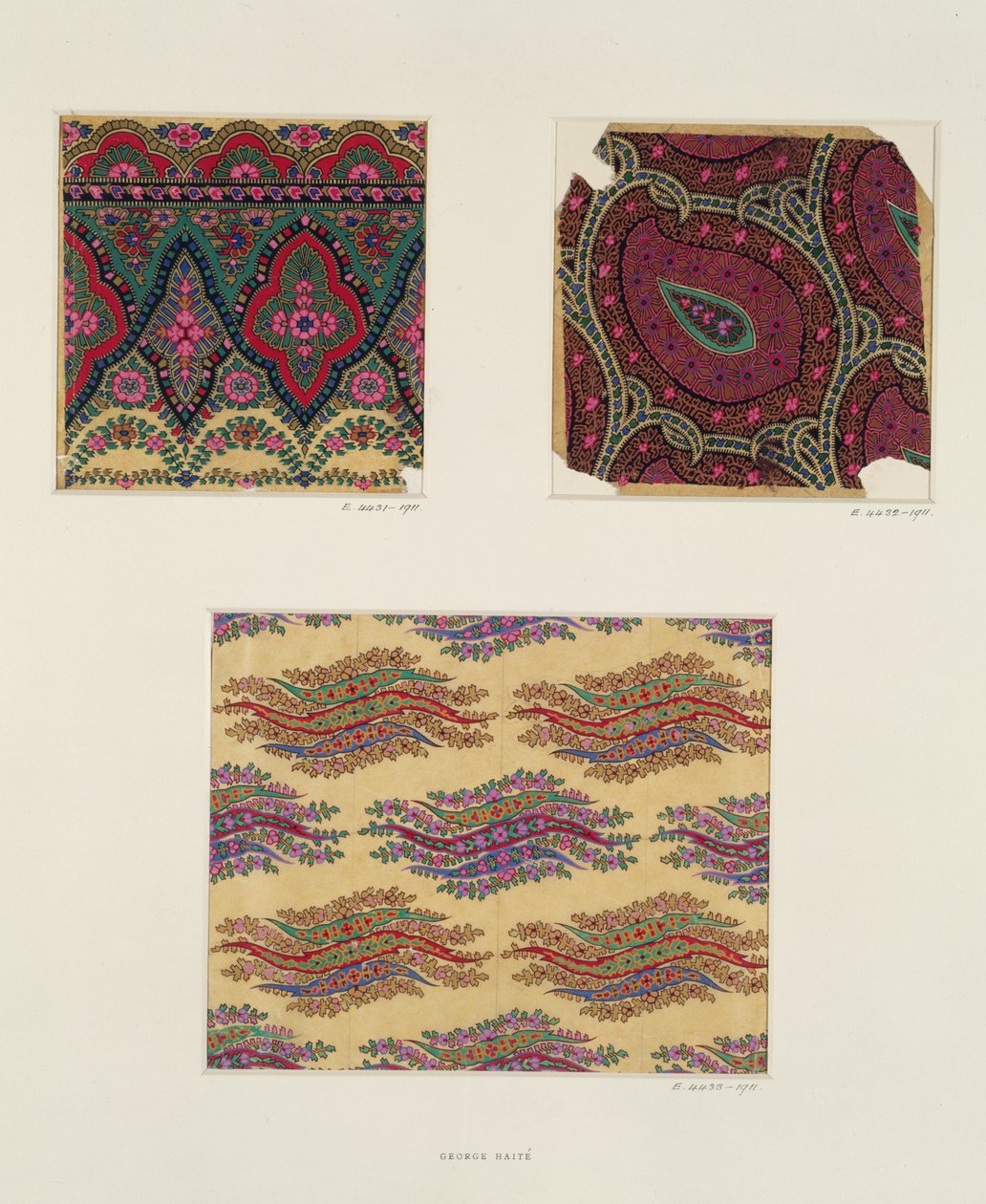 Stofdesign til Paisley sjaler, ca. 1871 af George Charles Haite