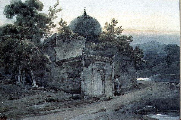 En grav eller en del af et tempel af George Chinnery