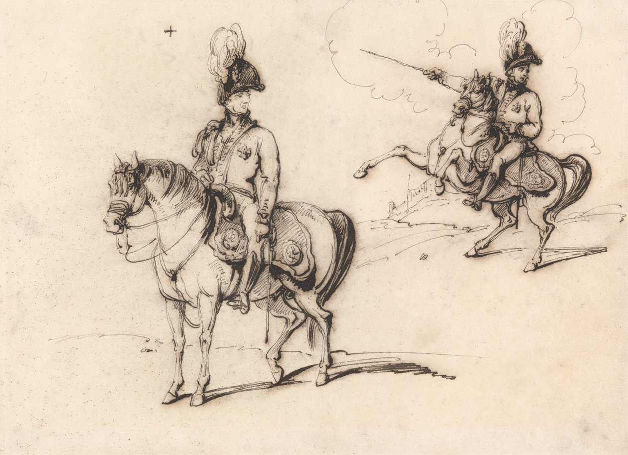 Rytterstudier af en engelsk officer af George Chinnery