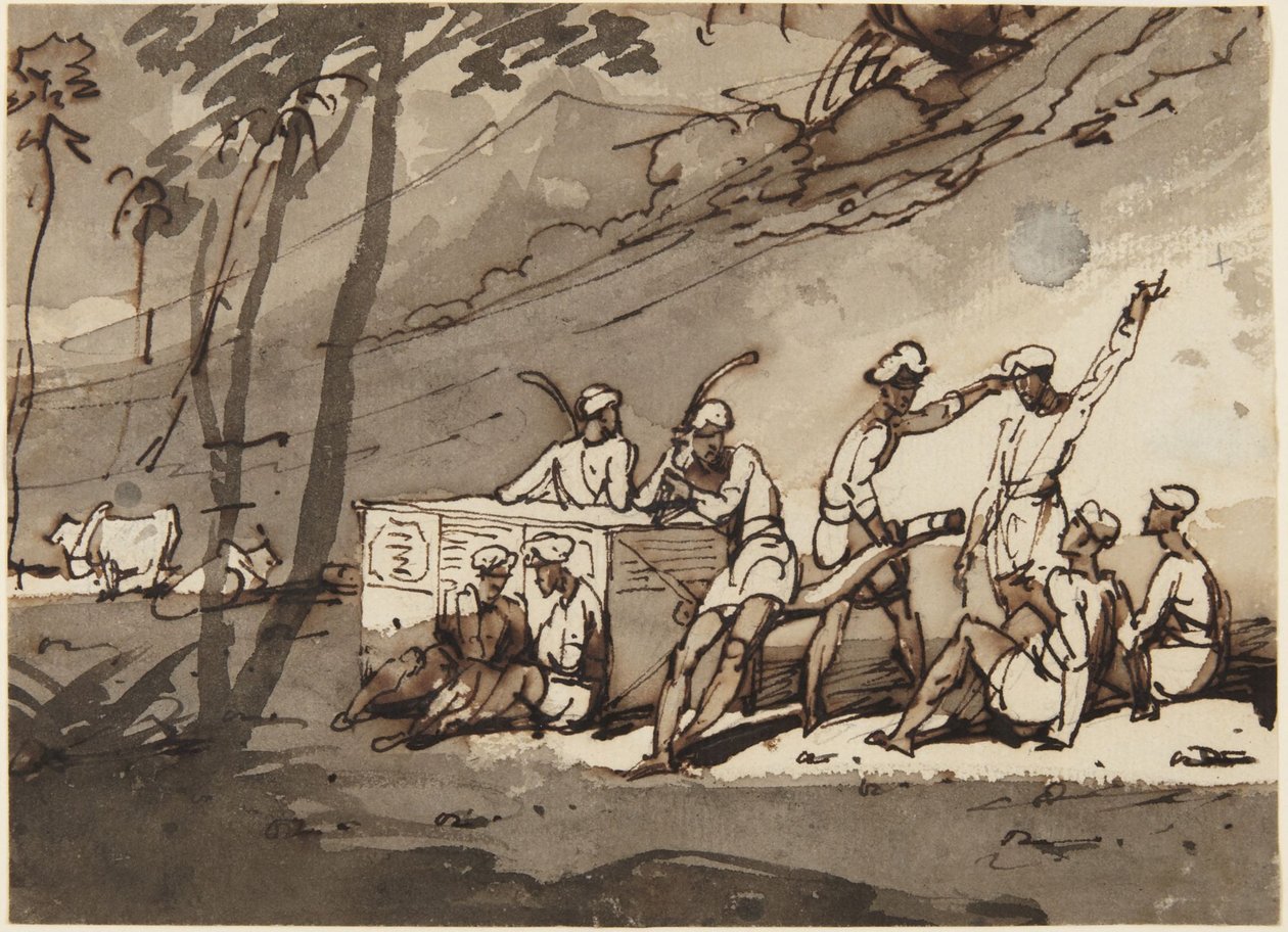 Feltovn og figurer af George Chinnery