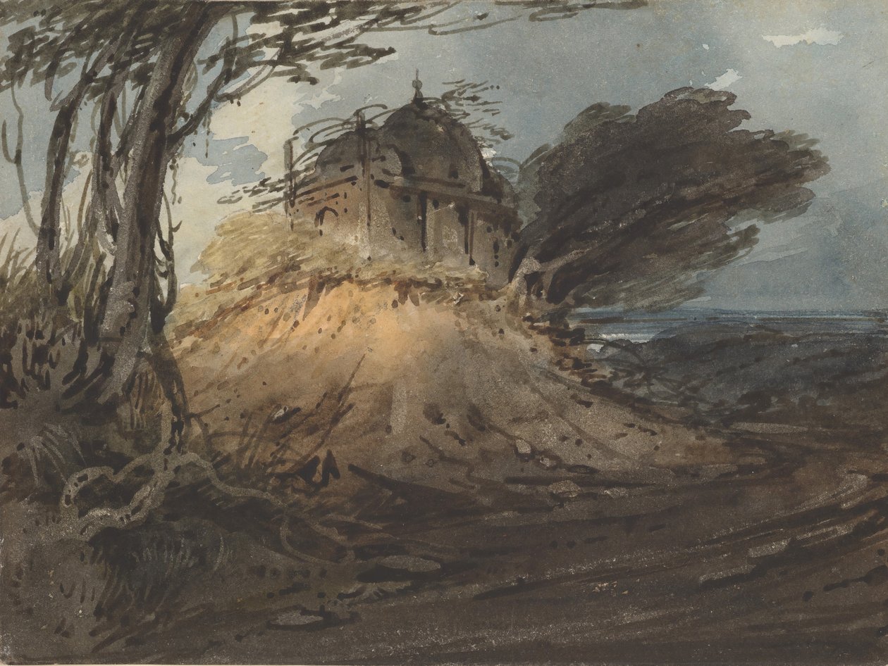 Indisk tempel, ca. 1808-12. af George Chinnery
