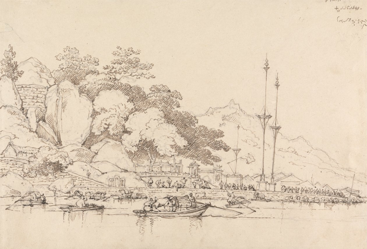 Lap House, Inner Harbor, Macao af George Chinnery