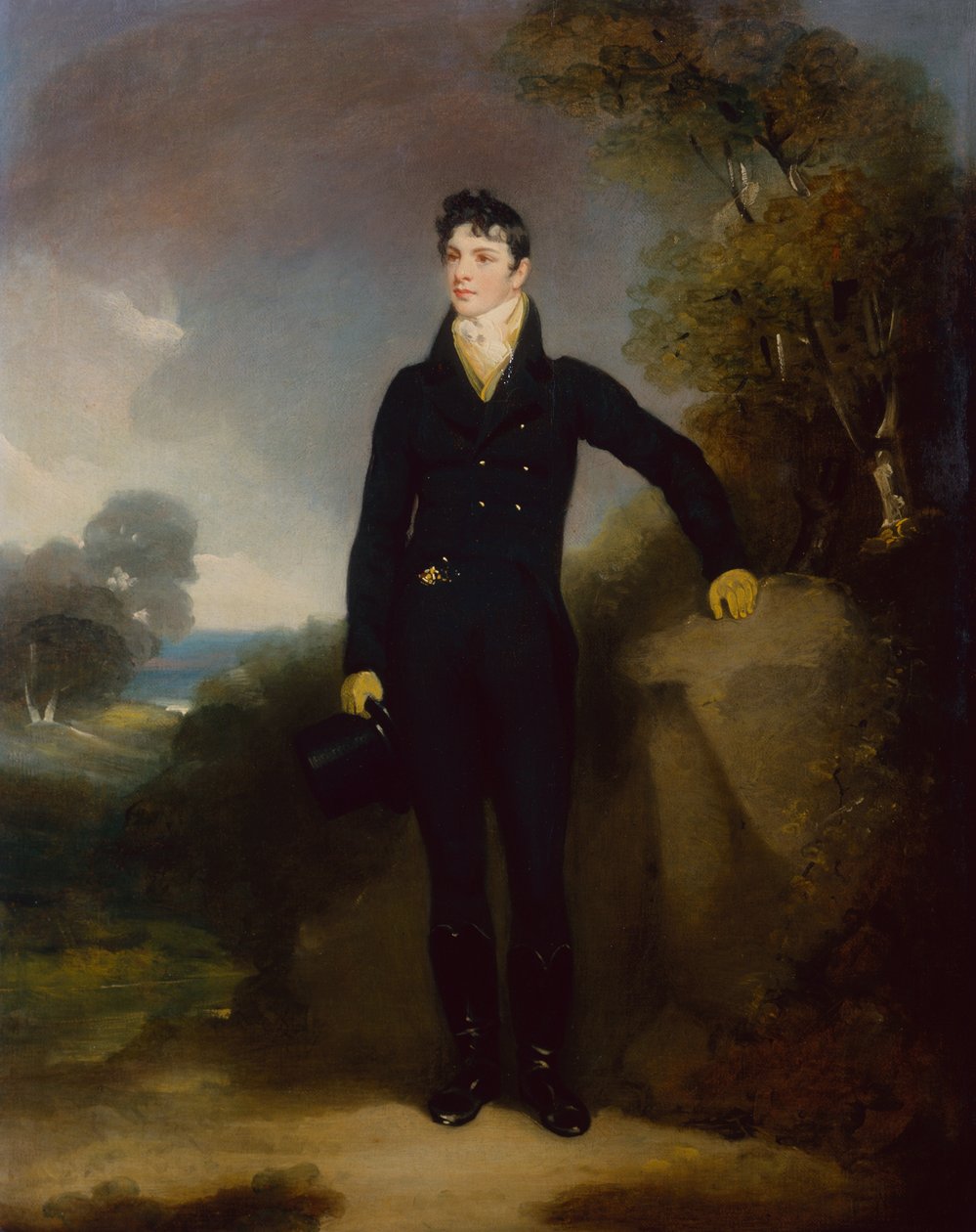 Portræt af en adelsmand, menes at være jarlen af Limerick (olie på lærred) af George Chinnery