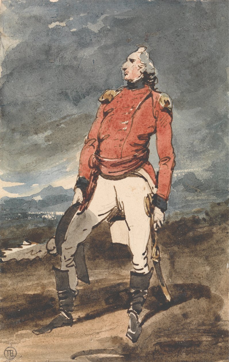 Studie til portræt af en militærofficer af George Chinnery