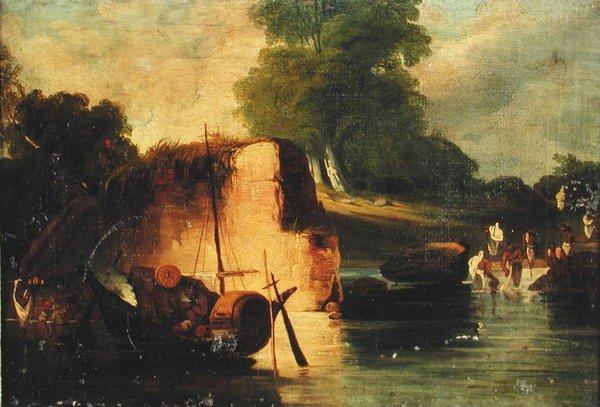 Poolen (olie på lærred) af George Chinnery