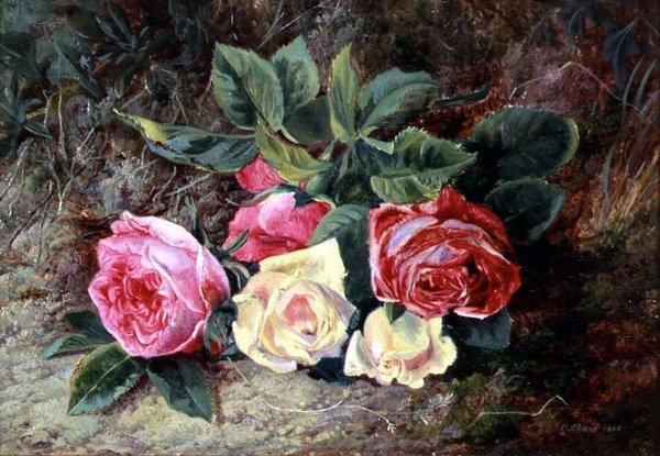 Roser, 1865 (olie) af George Clare