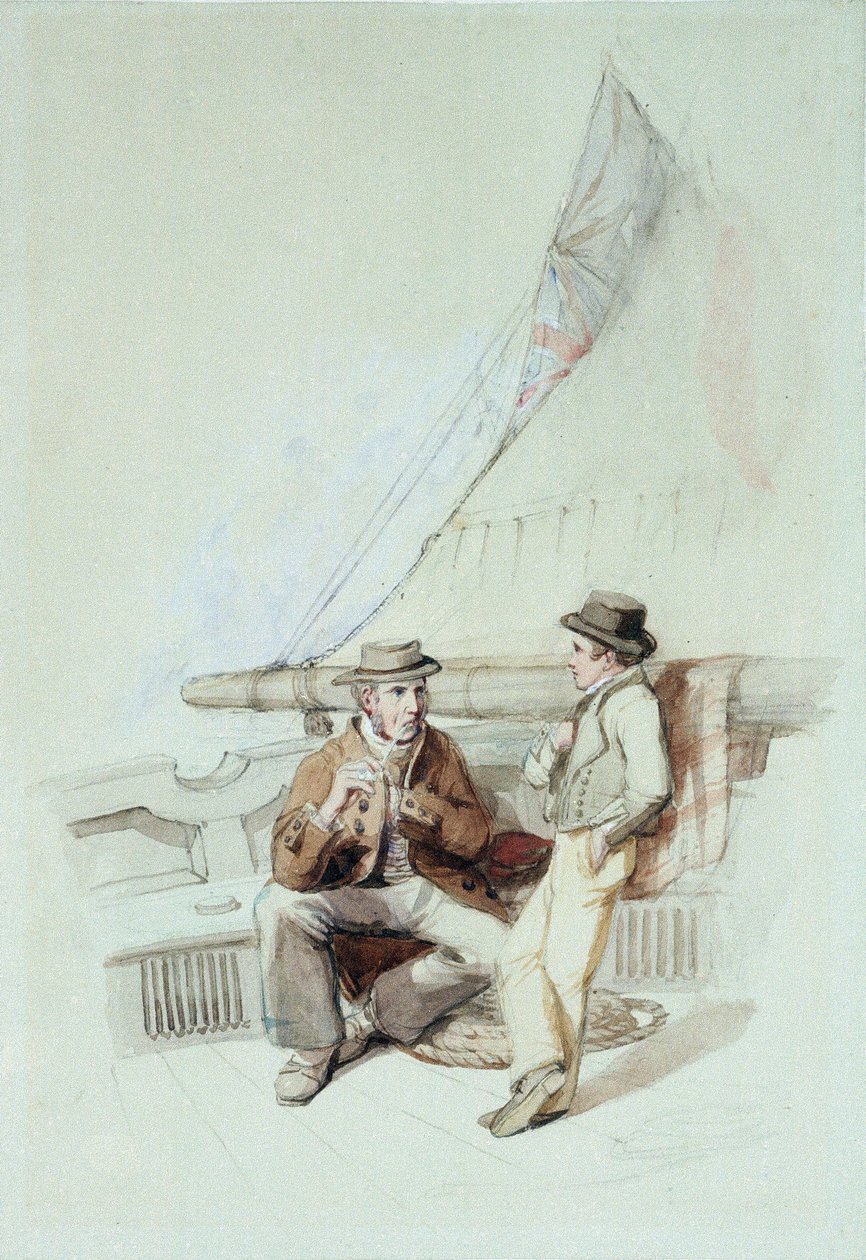 Bramble og Jack føres til en fransk havn af George Clarkson Stanfield