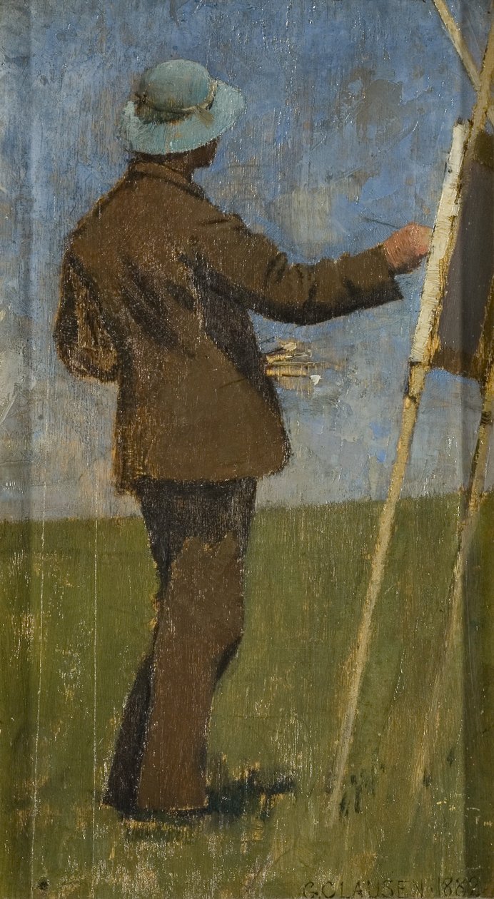 En kunstner maler udendørs af George Clausen