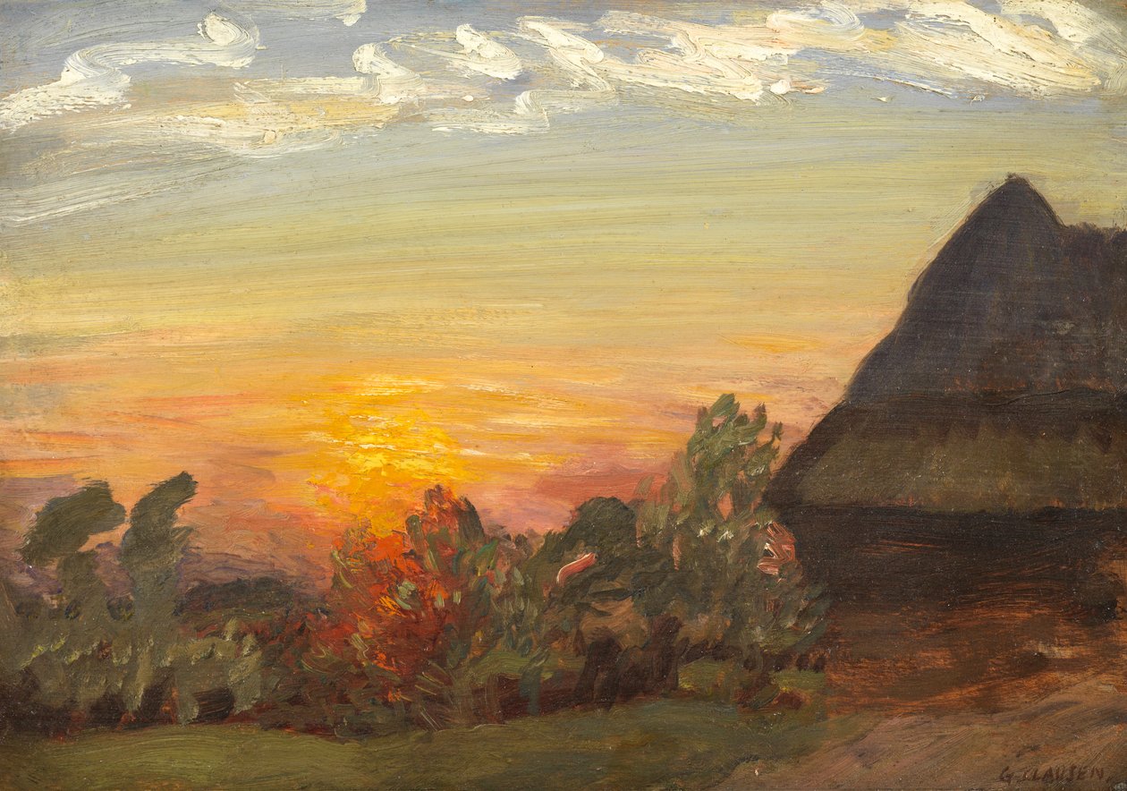 Duton Hill Sunset, 1938 af George Clausen