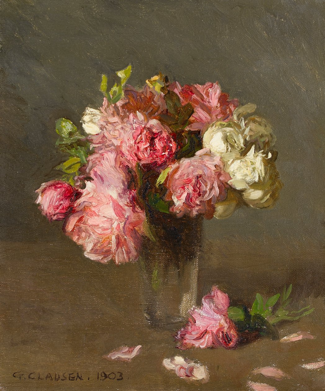 Roser i en vase af George Clausen