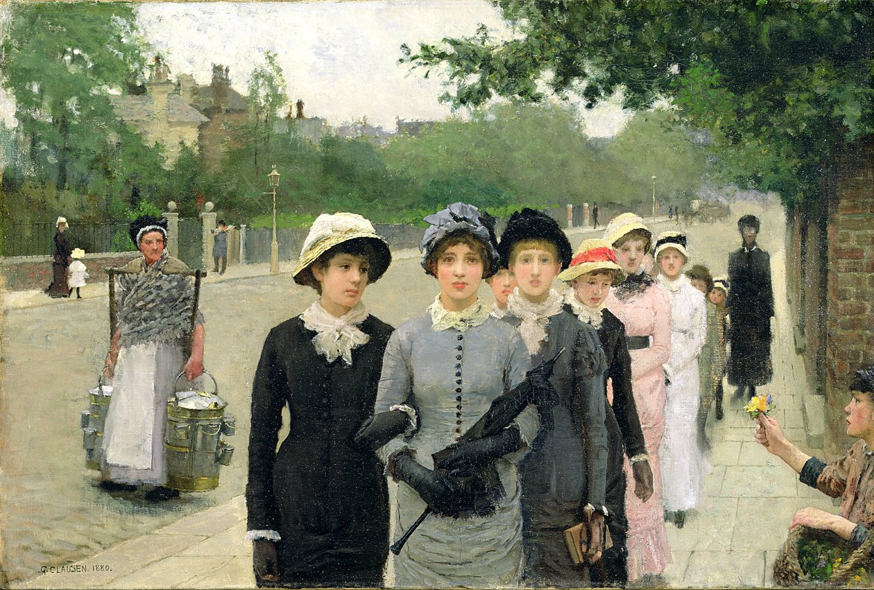 Skolepiger, 1880 af George Clausen