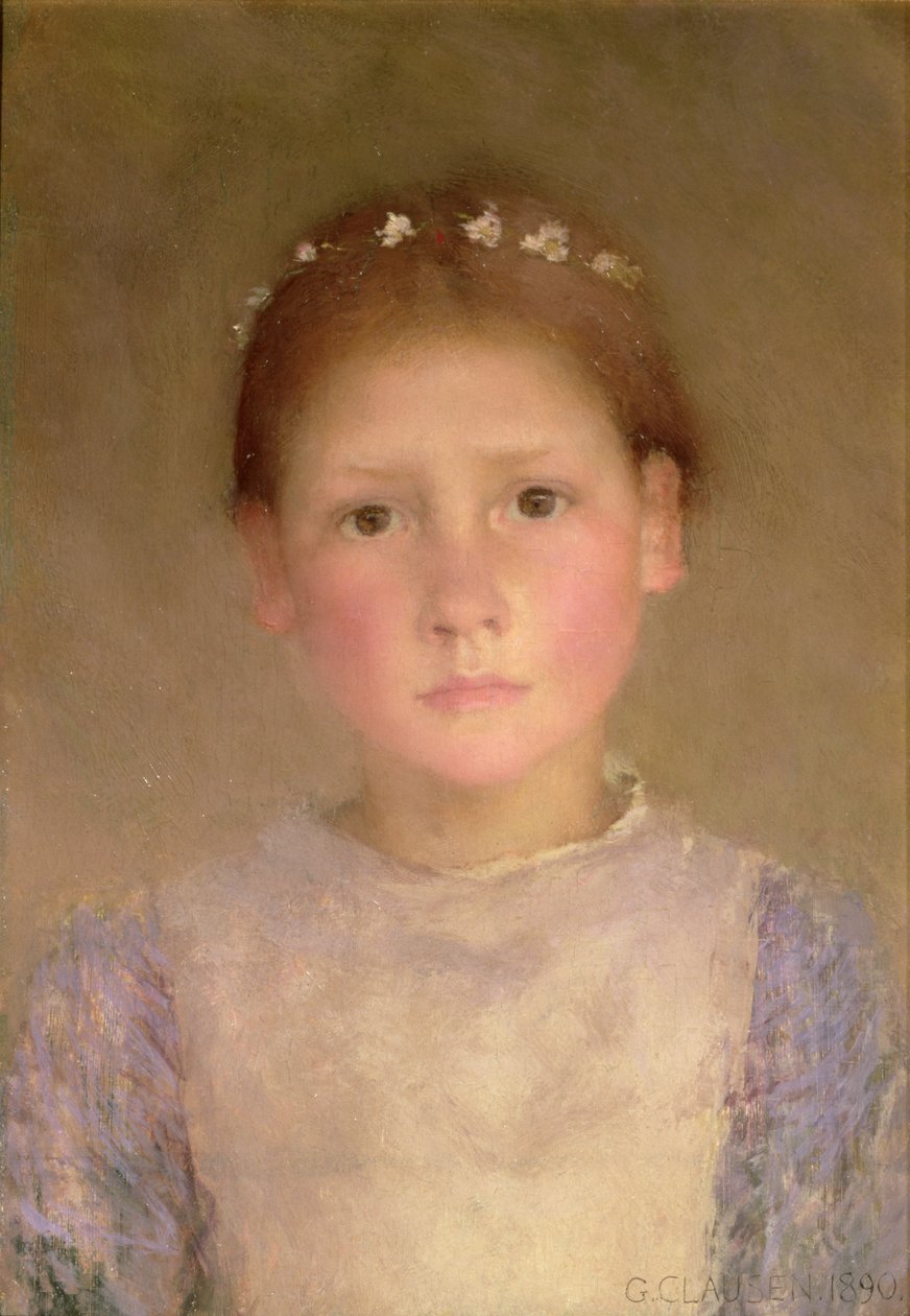 Daisy Wreath - En undersøgelse i svagt lys, 1890 af George Clausen