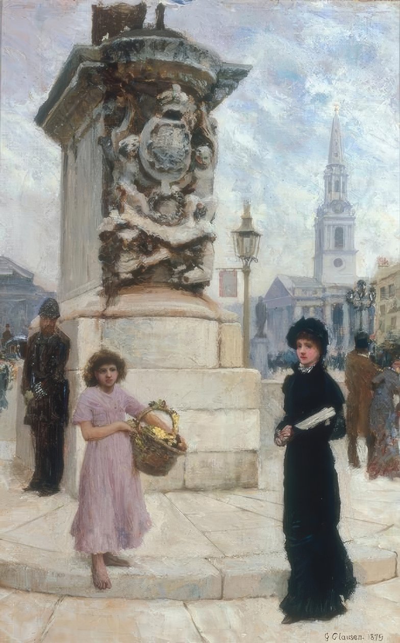 Blomstersælgeren, Trafalgar Square af George Clausen