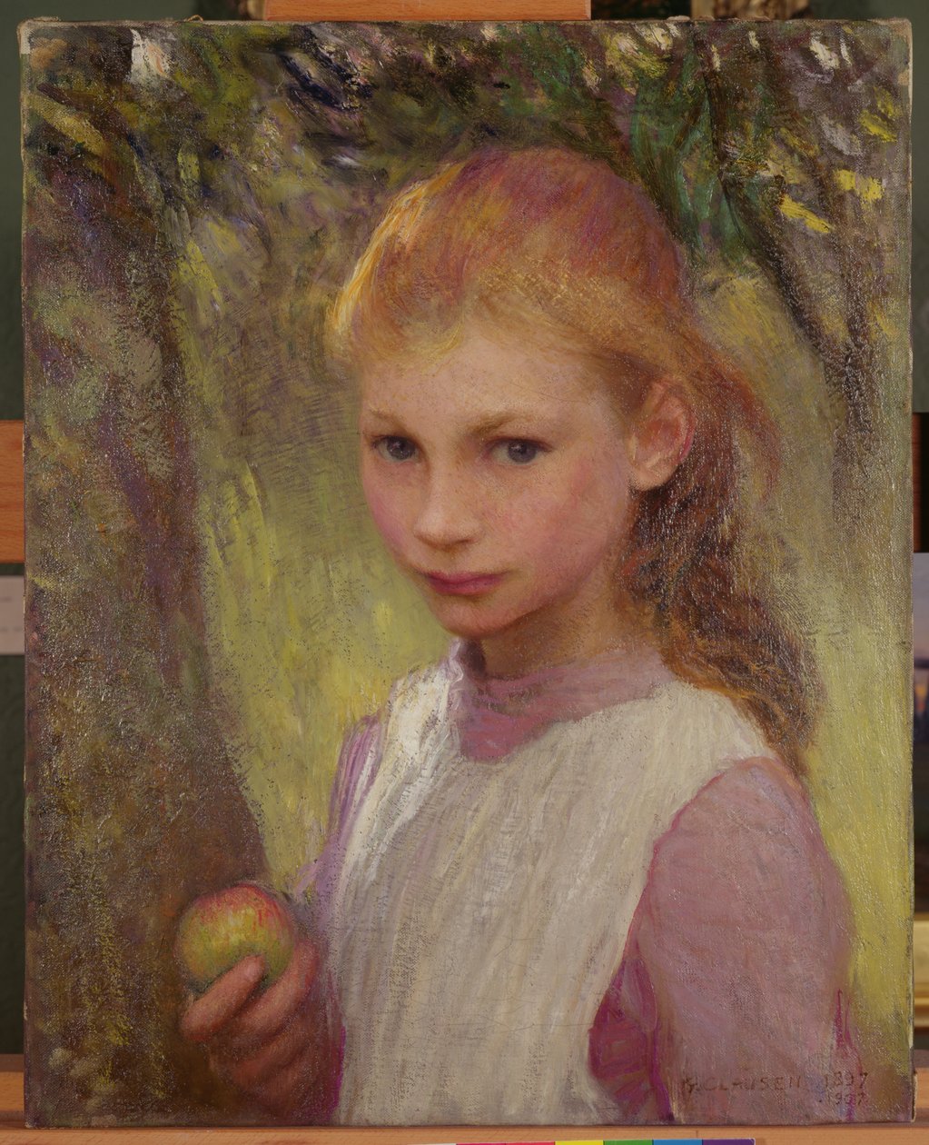 The Shy Child 1897, omarbejdet 1907 (olie på lærred) af George Clausen