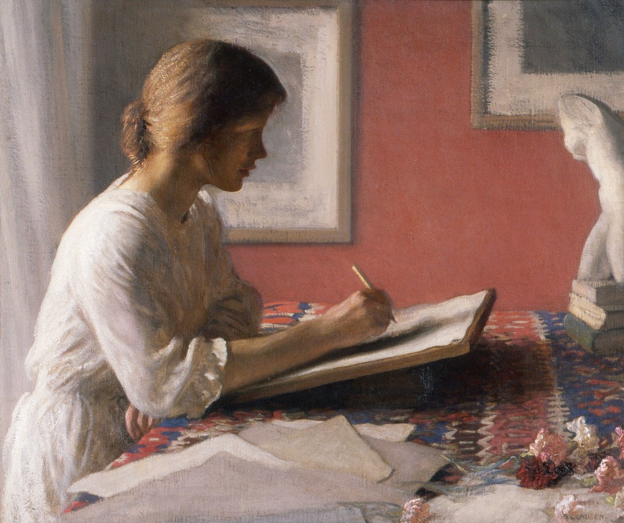 The Student, ca. 1908 (olie på lærred) af George Clausen