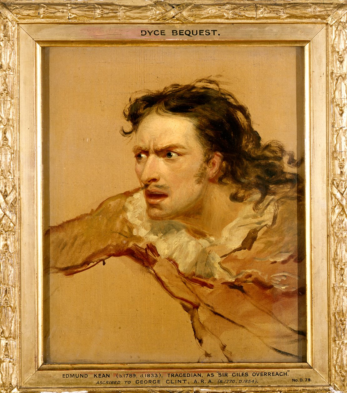 Edmund Kean som Sir Giles Overreach i "A New Way to Pay Old Debts", ca. 1816 af George Clint