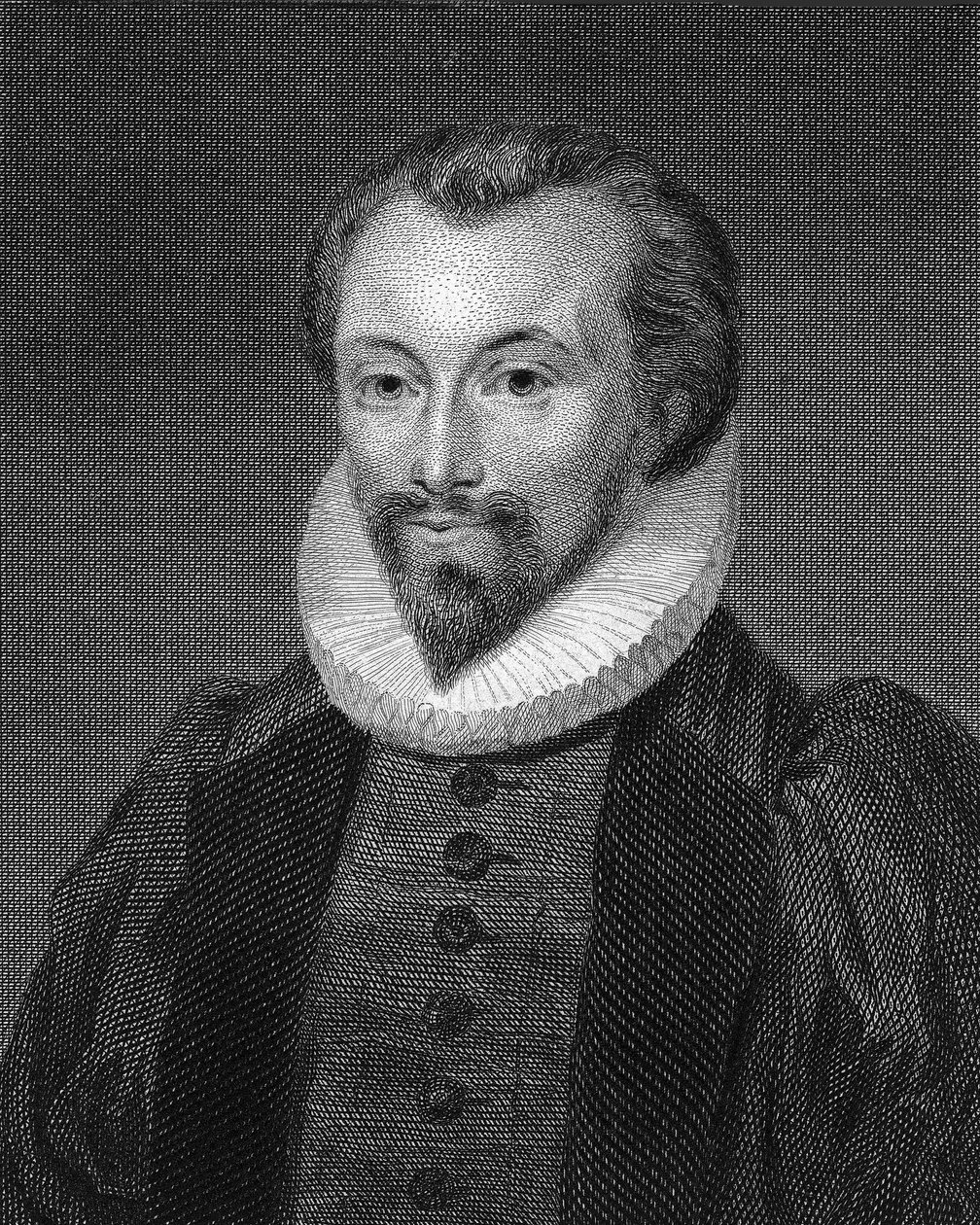 Portræt af digteren John Donne 1572-1631. af George Clint