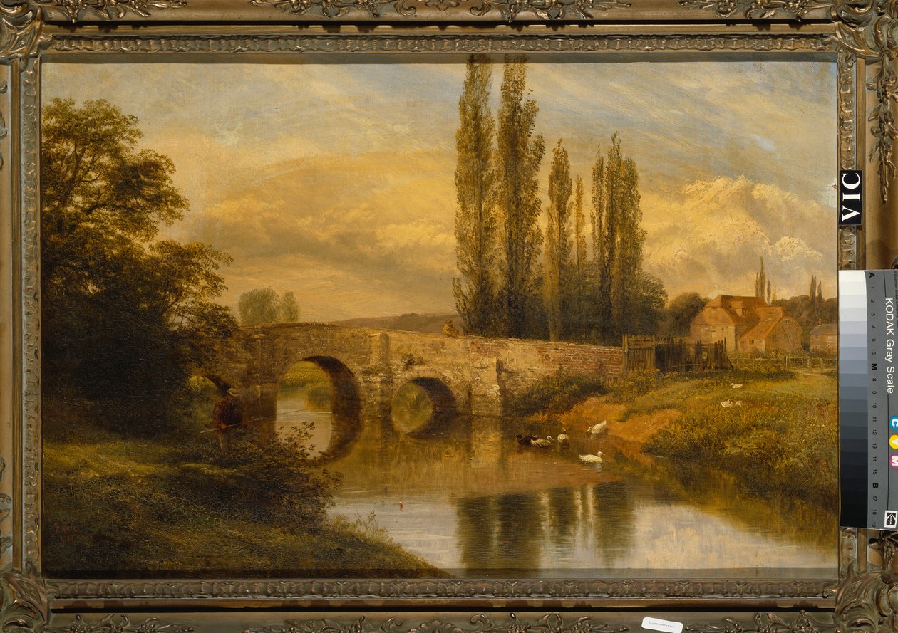 Fittleworth Old Mill and Bridge, på Rother, Sussex, 1880 af George Cole