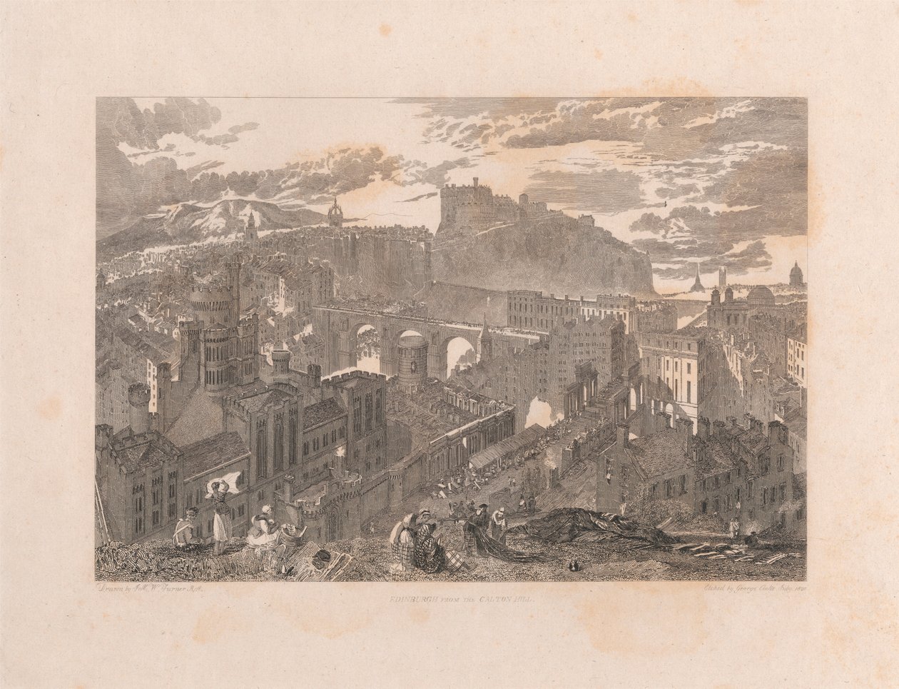 Edinburgh fra Calton Hill af George Cooke