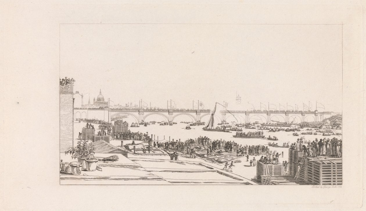 Åbning af Waterloo Bridge af George Cooke
