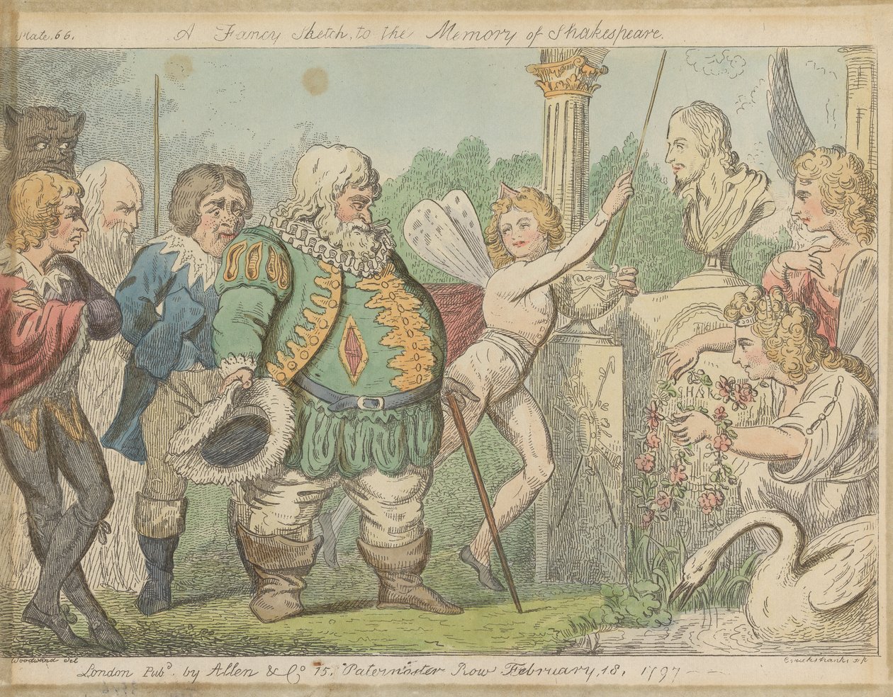 En fancy skitse til Shakespeares minde af George Cruikshank