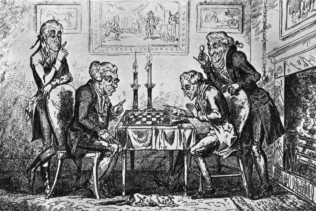 Et spil skak af George Cruikshank