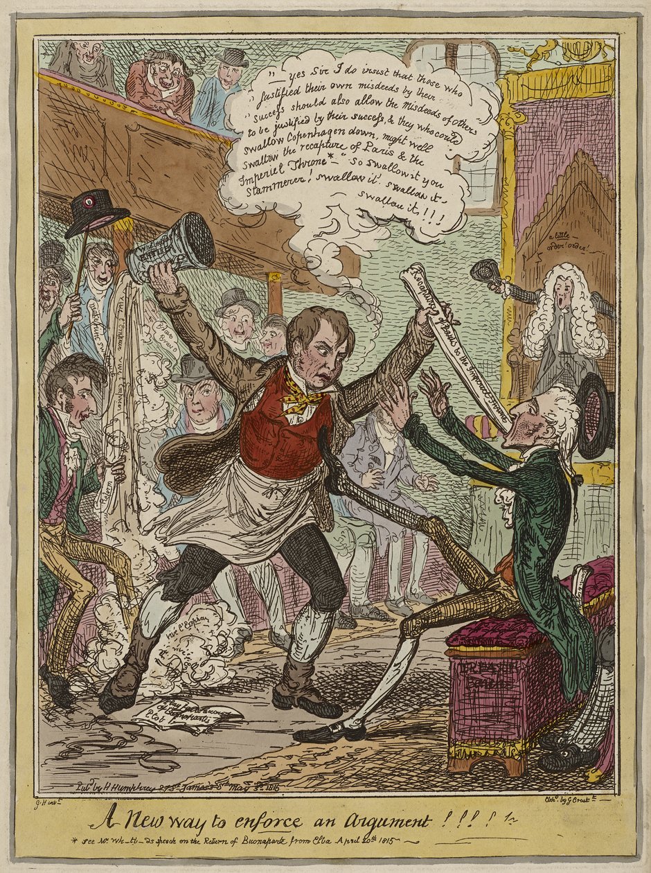 En ny måde at håndhæve et argument!!!!, offentliggjort 3. maj af George Cruikshank