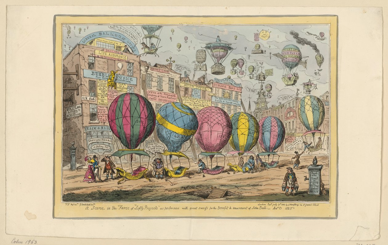 En scene fra farsen »Lofty Projects«, som blev opført med stor succes til fordel for og til underholdning af John Bull af George Cruikshank