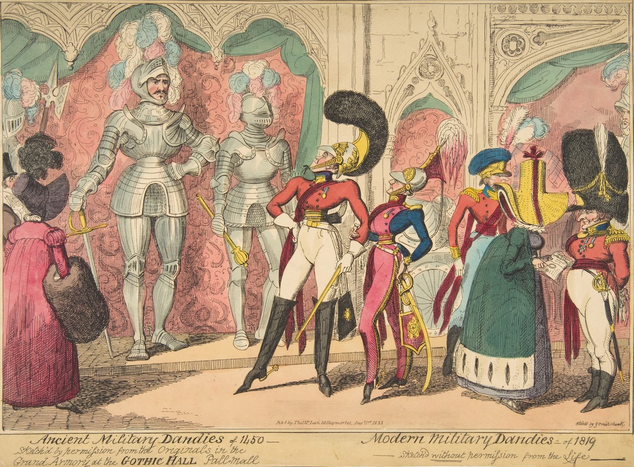 Ancient Military Dandies fra 1450 - Moderne Military Dandies fra 1819, 1. august 1835., 1. august 1835. af George Cruikshank