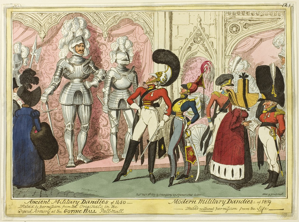 Gamle og moderne militære dandyer fra 1450 af George Cruikshank