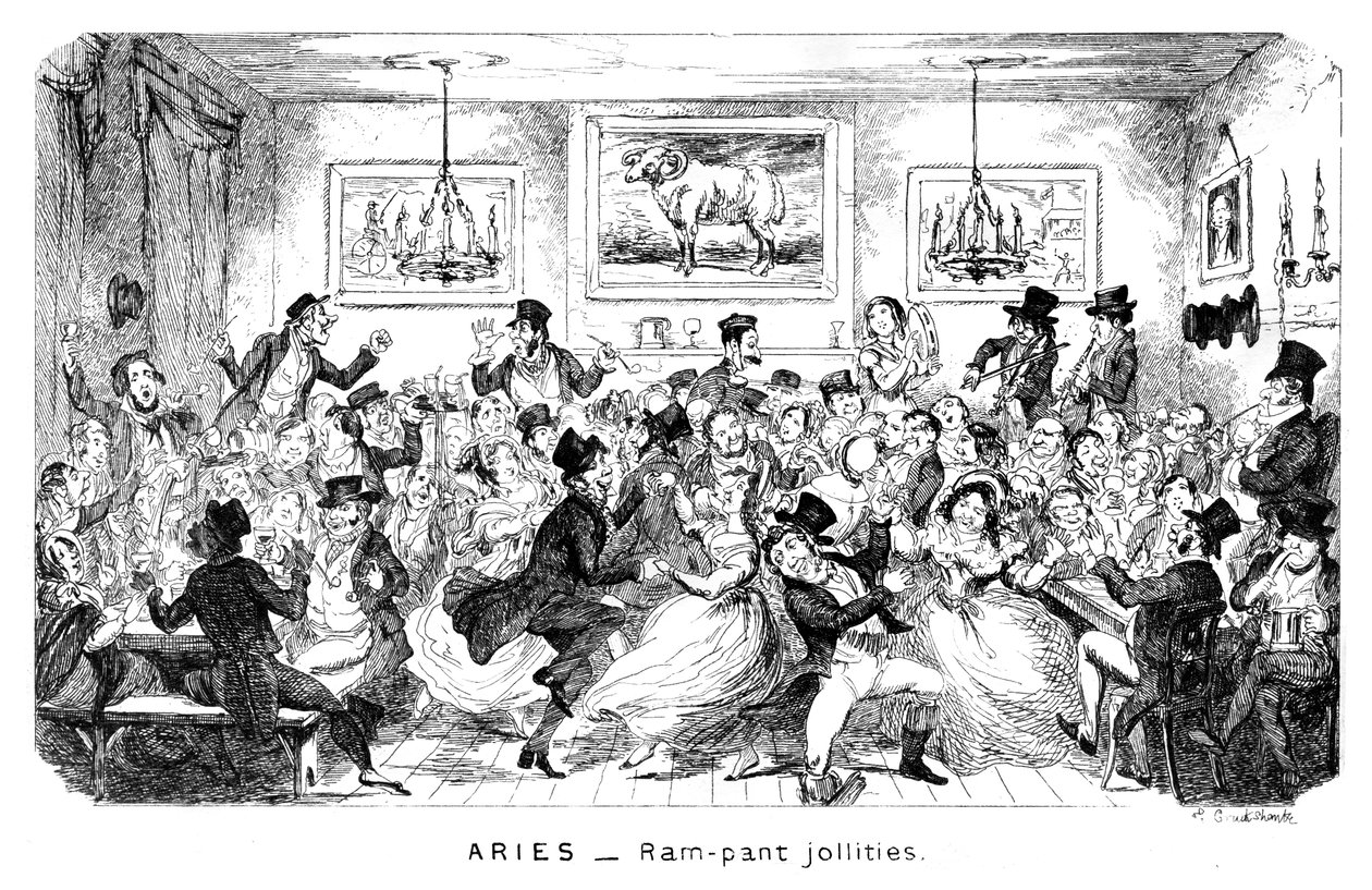 Vædderen - Ram-bukse jollities, 1800-tallet. af George Cruikshank