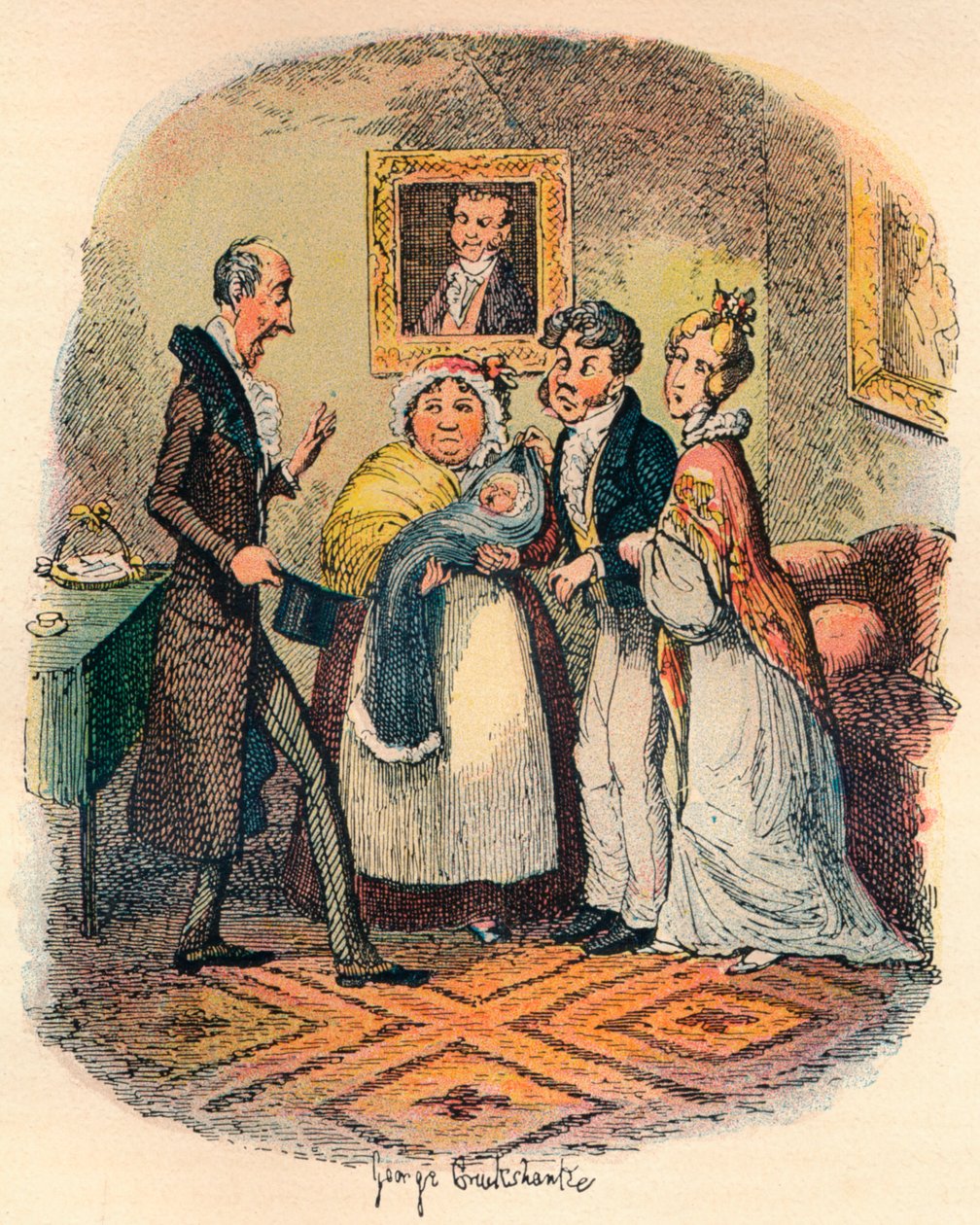 Bloomsbury-dåb, c1900 af George Cruikshank