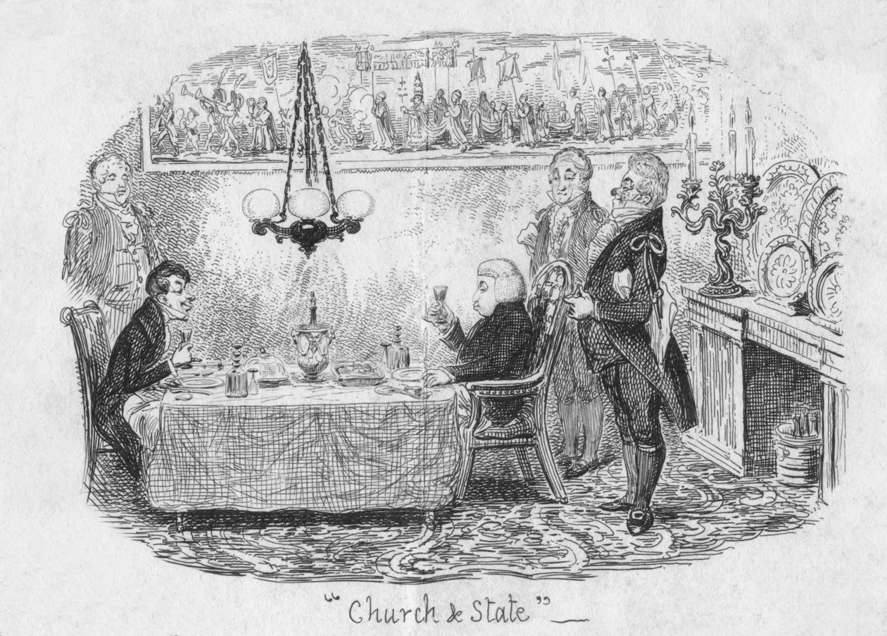 Kirke og stat, 1829 af George Cruikshank