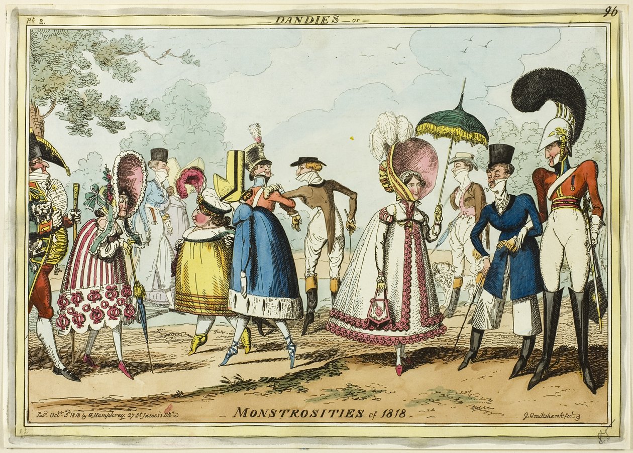 Dandies eller monstrositeter fra 1818 af George Cruikshank