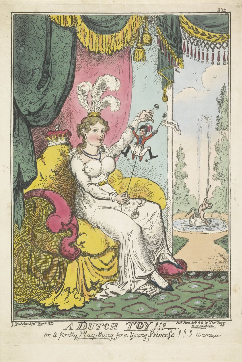 Prinsen af ​​Orange som legetøj for prinsesse Charlotte, 1814 Et hollandsk legetøj!!! - eller en smuk legeting til en ung prinsesse !!! (titel på objekt) af George Cruikshank