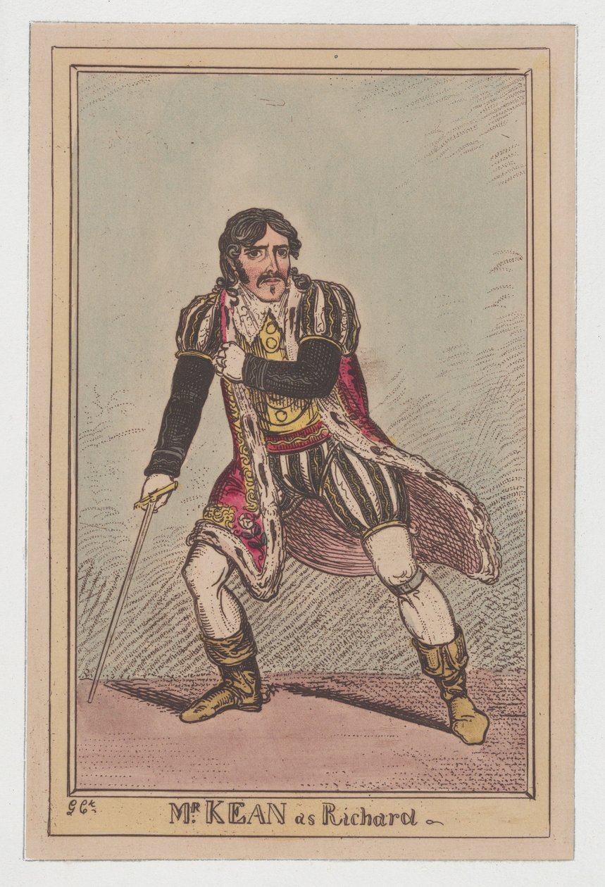 Edmund Kean som Richard III, ca. 1814., ca. 1814. af George Cruikshank