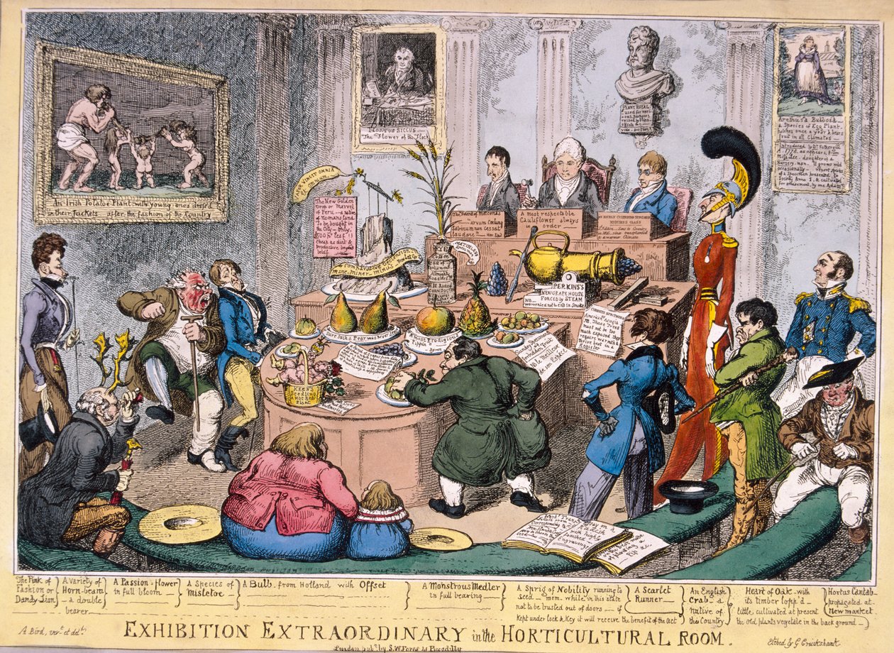 Udstilling i Royal Horticultural Society, London, 1826 af George Cruikshank