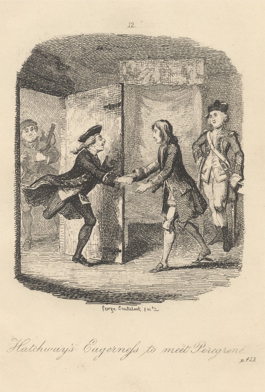 Hatchways iver efter at møde Peregrine af George Cruikshank