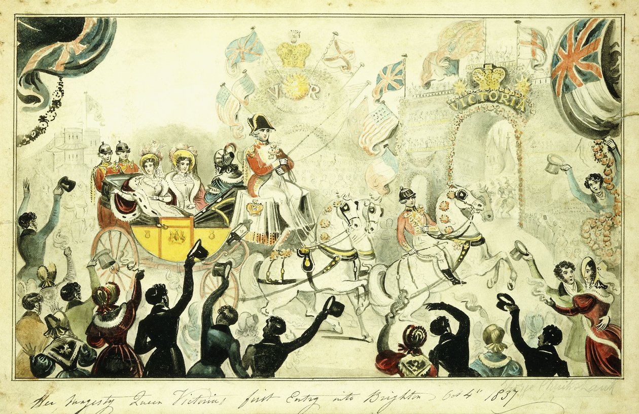 Her Majesty Queen Victoria "s First Entry into Brighton Oct. 4th 1837, 1837dani af George Cruikshank