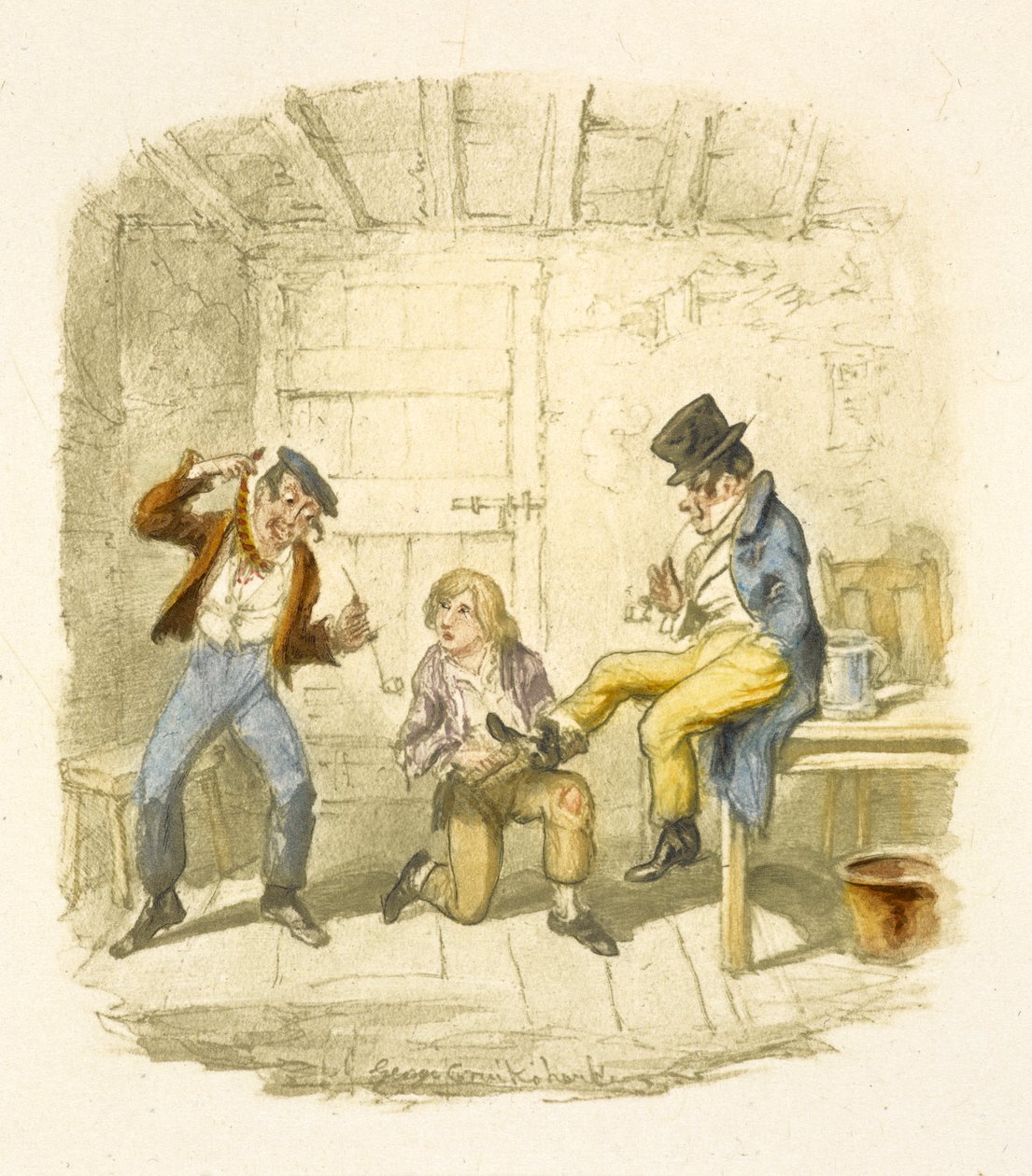 Illustration til "Oliver Twist" af George Cruikshank