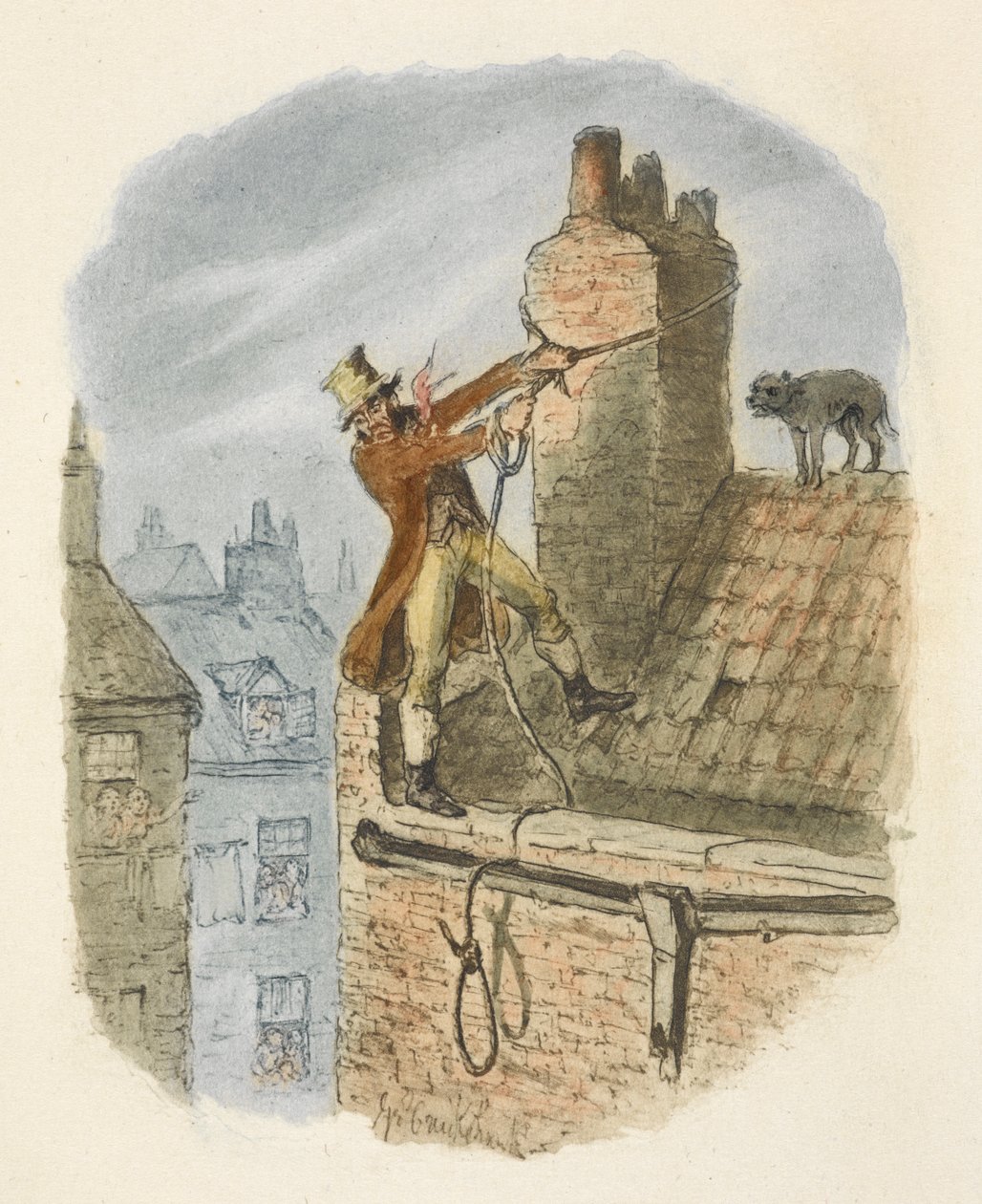 Illustration til "Oliver Twist" af George Cruikshank