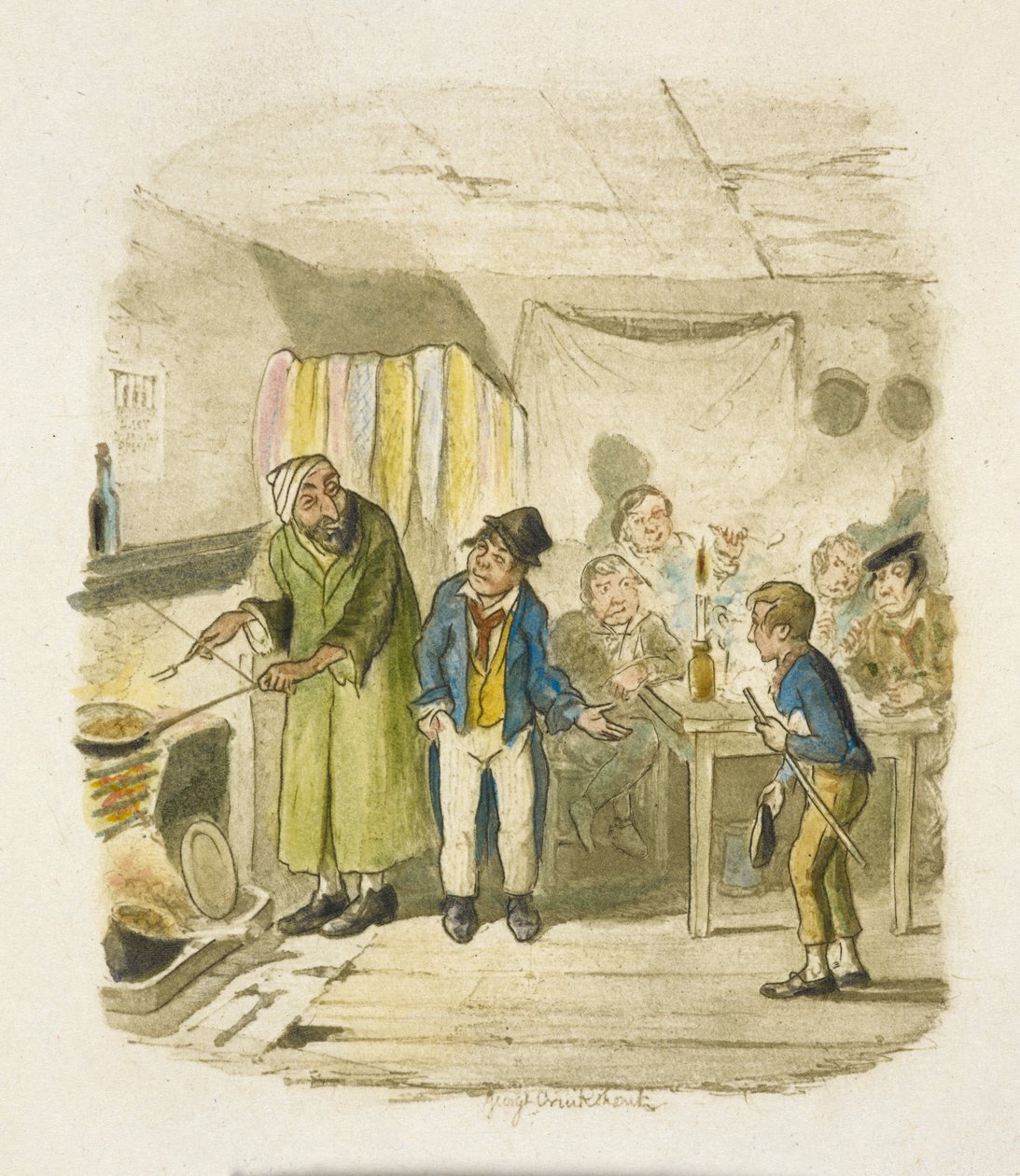 Illustration til "Oliver Twist" af George Cruikshank