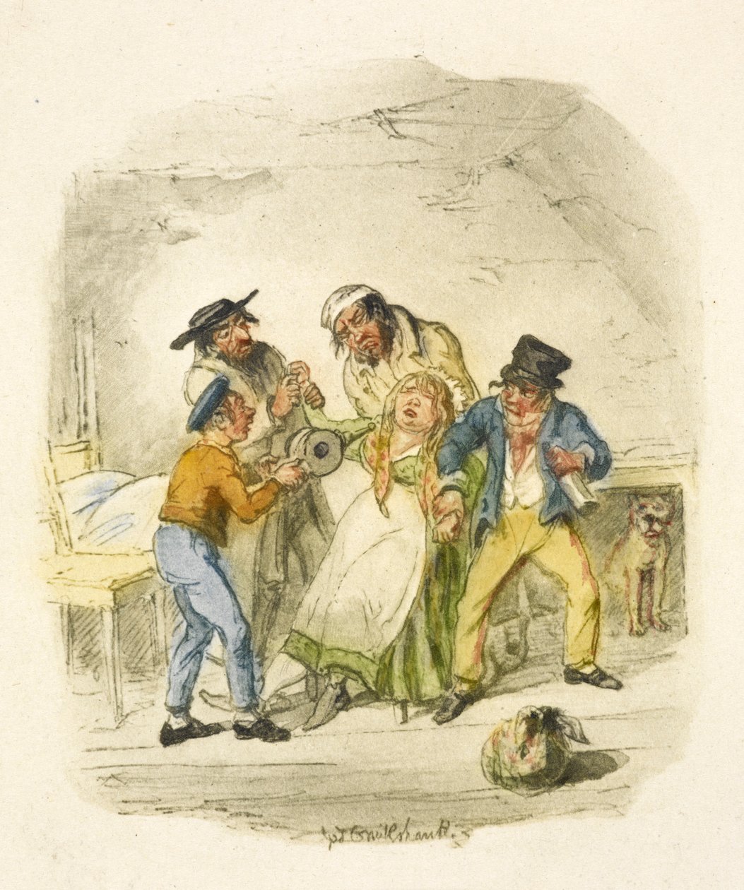 Illustration til "Oliver Twist" af George Cruikshank