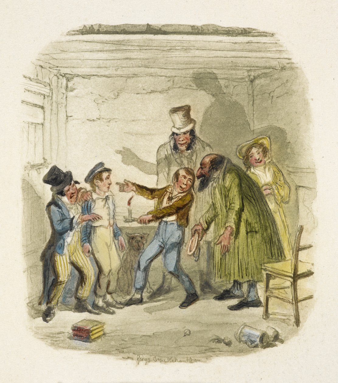 Illustration til "Oliver Twist" af George Cruikshank