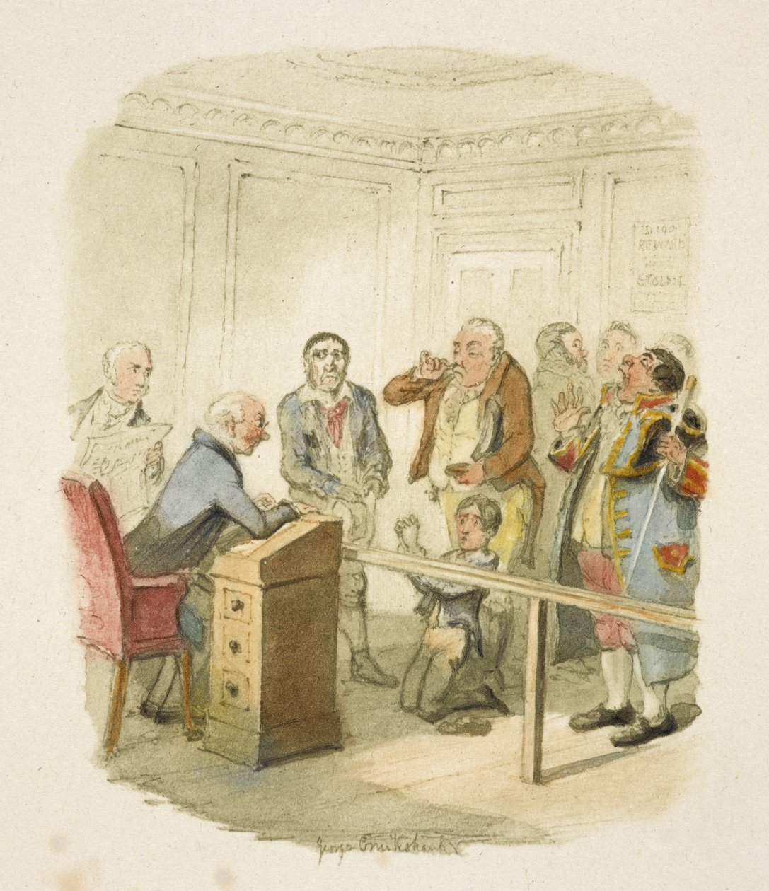Illustration til "Oliver Twist" af George Cruikshank
