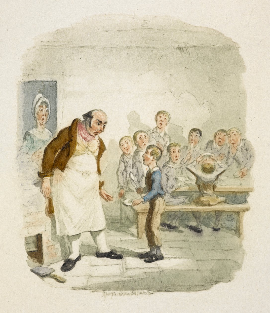 Illustration til "Oliver Twist" af George Cruikshank