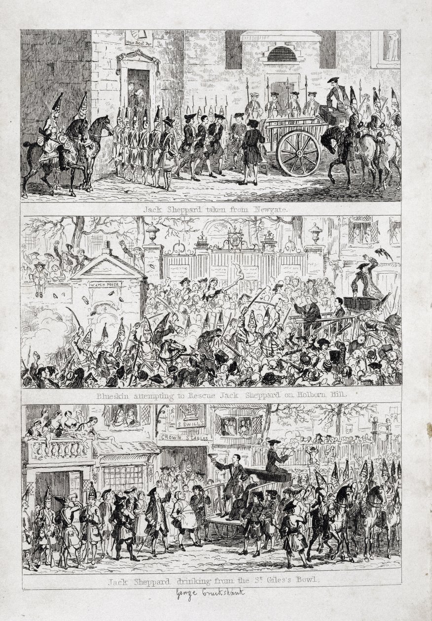 Jacks rejse fra Newgate til Tyburn, illustration fra 