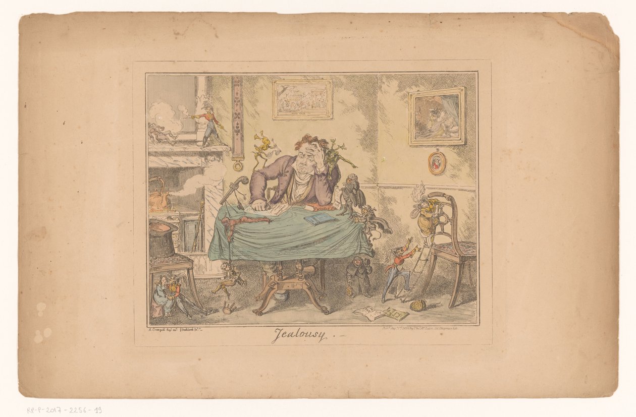 Jaloezie Jalousi (titel på objekt) af George Cruikshank