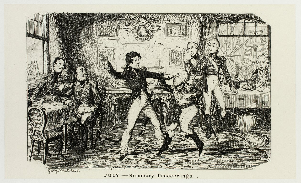 Juli - Sammendrag af George Cruikshanks stålstik til The Comic Almanacks: 1835-1853 af George Cruikshank